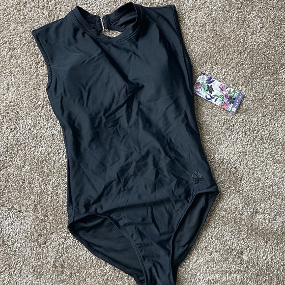 Black High-Neck One-Piece - Picture 3 of 4